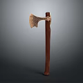 Axe Shaped Sculpture Carving With Wooden Handle And Metal Axe Head Artistic Design