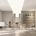 Modern Minimalist Beauty Hair Salon Interior Design With Reception Counter Client Chairs And Product Shelves