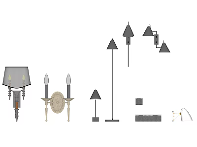 Modern lamp combination wall lamp 3d model