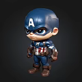Cute Captain America Action Figure With Blue Helmet Red Blue Uniform And Brown Boots