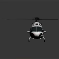 Modern Helicopter With White Body Rotor Blades And Ground Reflection Design