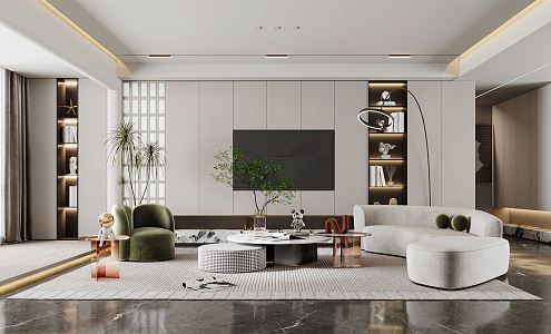 modern living room 3d model