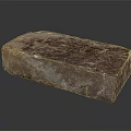 Red Brown Solid Brick With Rough Surface And Natural Texture On Dark Background 3d model