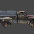 Vintage Rusty Truck With Weathered Body Classic Wooden Bed And Old Exterior