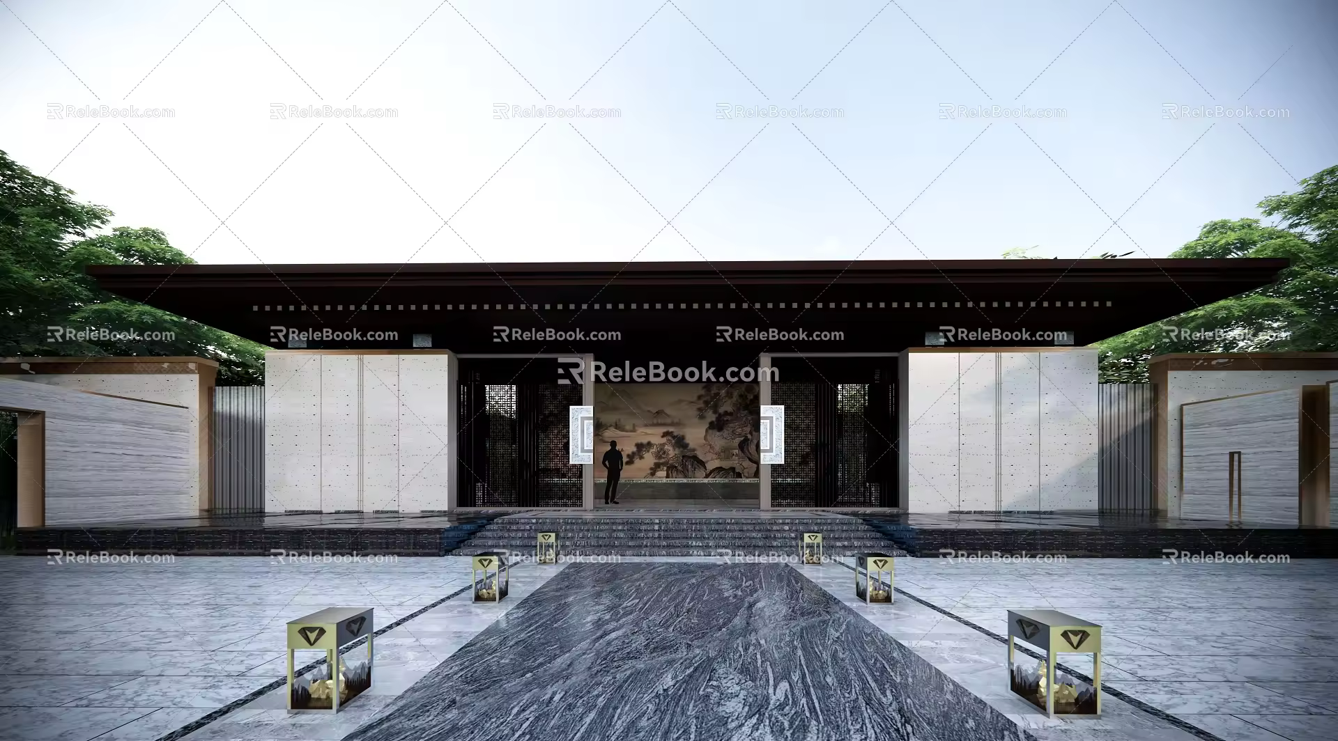 New Chinese Gate Entrance Gate 3d model