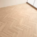 Light Colored Herringbone Pattern Wooden Flooring For Modern Minimalist Interior
