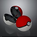 Poké Balls Display Open and Closed States with Red White Black Design and Buttons