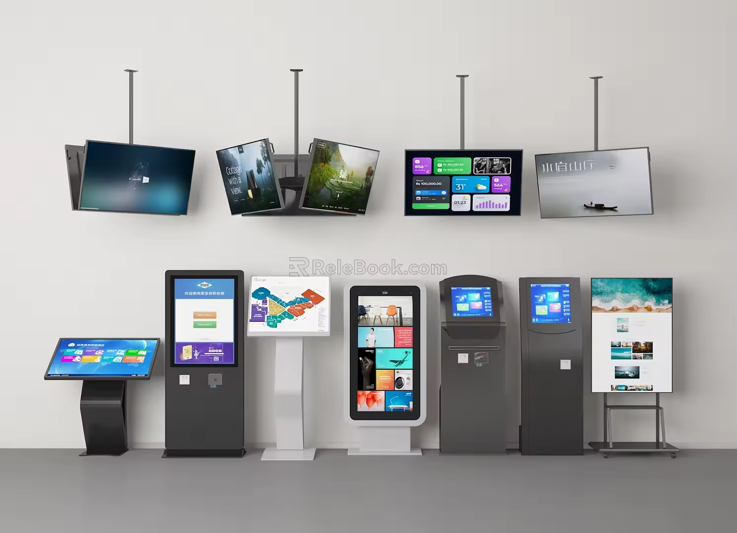 Screen Intelligent Machine Guide Advertising Screen TV Number Pager All-in-One Machine 3d model