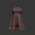 Stylish Black And White Checkered Playsuit With Spaghetti Straps For Daily Lifestyle Use
