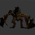 Fantasy Mythical Dragon Creature With Scaled Orange Brown Body Spiked Wings And Sharp Claws