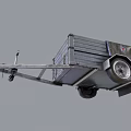 Metal Cargo Trailer With Green Tarp Cover Open Bed And Hitch Wheels