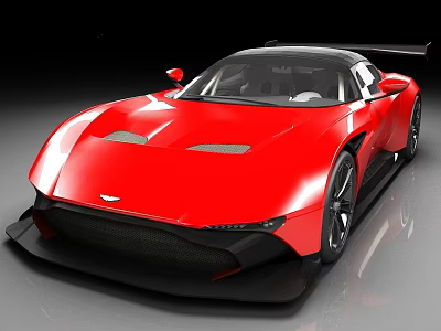 Modern Red Sports Car With Aerodynamic Sleek Body And Carbon Accents 3d model