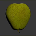 Fresh Yellow Spotted Pear On Dark Background With Reflection Surface 3d model