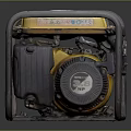 Yellow Portable Generator With Metal Frame Exposed Engine Components For Emergency Power Supply 3d model