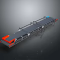 Industrial Conveyor Belt Equipment With Automated Transport System And Red Black Structure