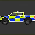 Ford Police Pickup Truck With Emergency Lights And Livery