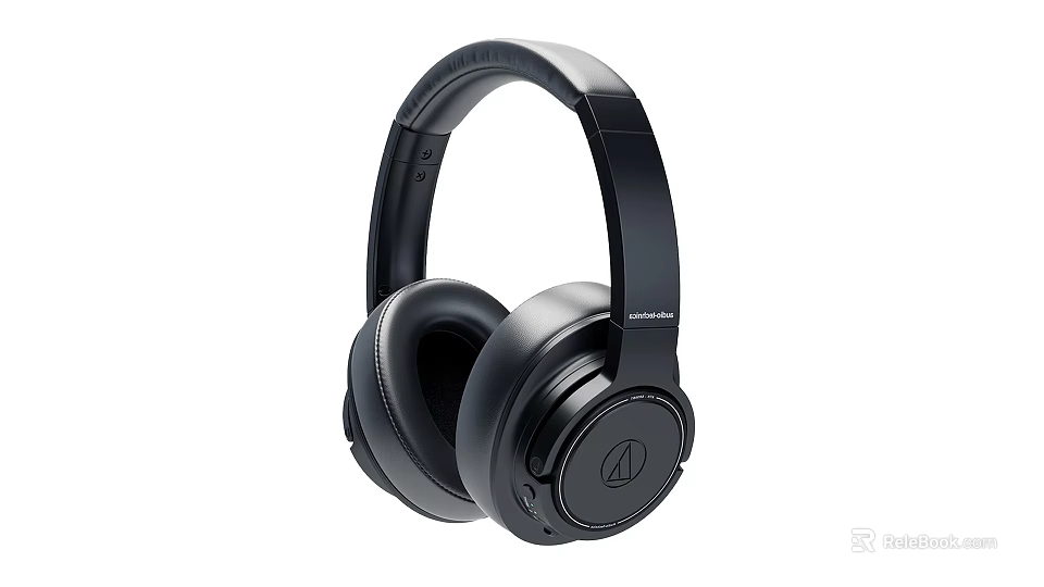 Black Audio Technica Over Ear Headphones With Comfortable Design And Sound Quality 3d model 