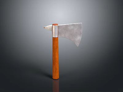 3D Rendered Axe Weapon With Metal Head And Wooden Handle On Gray Background 3d model 3D Rendered Axe Weapon With Metal Head And Wooden Handle On Gray Background 3d model
