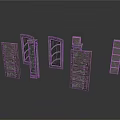 Detailed Architectural Door And Wall Models With Various Gray Textured Designs