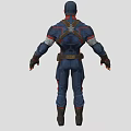 Game Movie Character Captain America in Blue Red White Uniform With Chest Star and Helmet