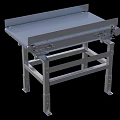 Industrial Conveyor Belt Equipment Featuring Metal Frame Rollers And Support Structure 3d model