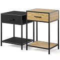 Modern Storage Cabinets With Black And Wood Design Metal Frame Open Shelf
