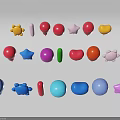Colorful Assorted Shaped Decorative Balloons With Star Heart And Round Designs