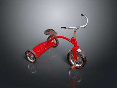 Child Riding Red Tricycle For Outdoor Play Fun And Activities 3d model