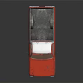Vintage Red Pickup Truck With White Roof And Rustic Weathered Finish
