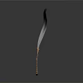 Elegant Black Feather Quill Pen With Golden Handle For Writing