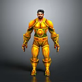 Male Warrior Character In Golden Armor With Creature Inspired Details