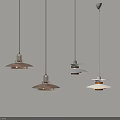 Modern Contemporary Pendant Lights With Stylish Design Hanging Multiple Units From Ceiling 3d model