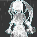 Game And Movie Female Character With Twin Ponytails Black Red Dress And Long Gloves