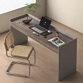 Modern desk chair desk chair combination 3d model
