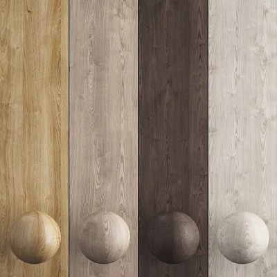 Wooden Components With Various Natural Wood Colors Textures And Wooden Balls 3d model