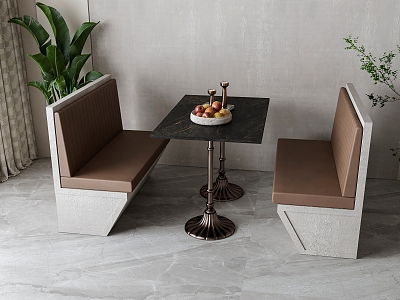 Modern card seat dining table and chair combination model