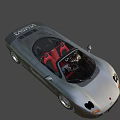 CASTITA Silver Gray Sports Car With Red Seats Convertible Top And Sleek Design