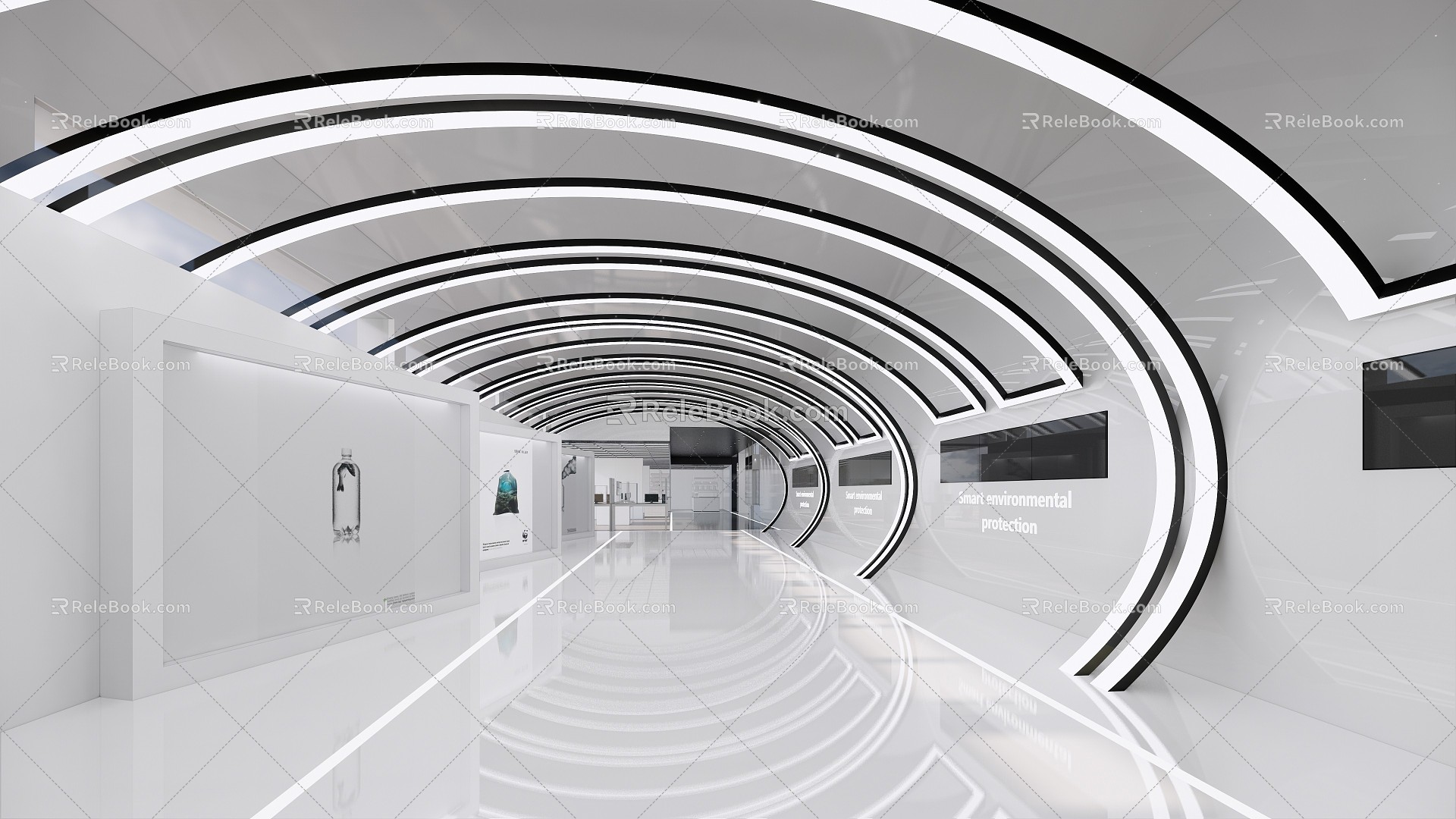 Modern Exhibition Hall Time Tunnel 3d model