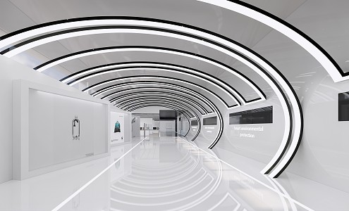 Modern Exhibition Hall Time Tunnel 3d model