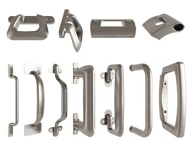Various Styles Of Modern Metal Door Handles For Home Furniture And Cabinet Doors 3d model