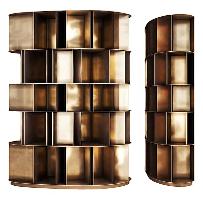 Modern Display Shelves With Metal Frame Multi Tier Open Compartments And Sleek Design 3d model