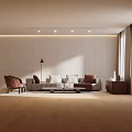 Modern Living Room Interior With Sofa Coffee Table Set And Brown Accent Chair