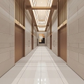 Elevator, aisle, corridor, public area, unit office building elevator 3d model