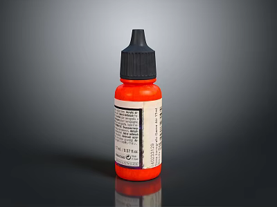 Orange Plastic Bottle with Black Cap and Product Label for Daily Use 3d model