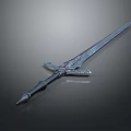 Decorative Ancient Sword With Metallic Blade Ornate Hilt Engraved Details And Red Gemstone