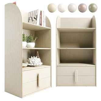 Modern Bookcase Locker 3d model