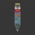 Large Container Ship With Colorful Cargo Containers And Red White Hull For Marine Transportation