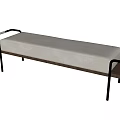 Modern Bench Design With Wooden Accents Metal Frame And Light Cushion