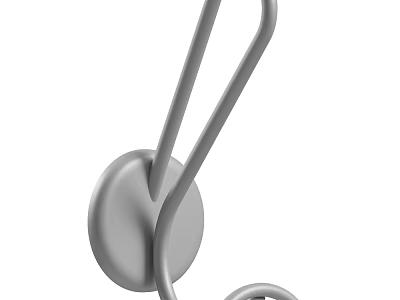 Modern Sleek Wall Light With Curved Metal Brackets And Round Base For Interior Decoration 3d model
