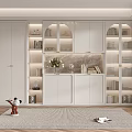 White Bookcase With Open And Closed Compartments Marble Countertop Vase Decor Books Wooden Floor Rug